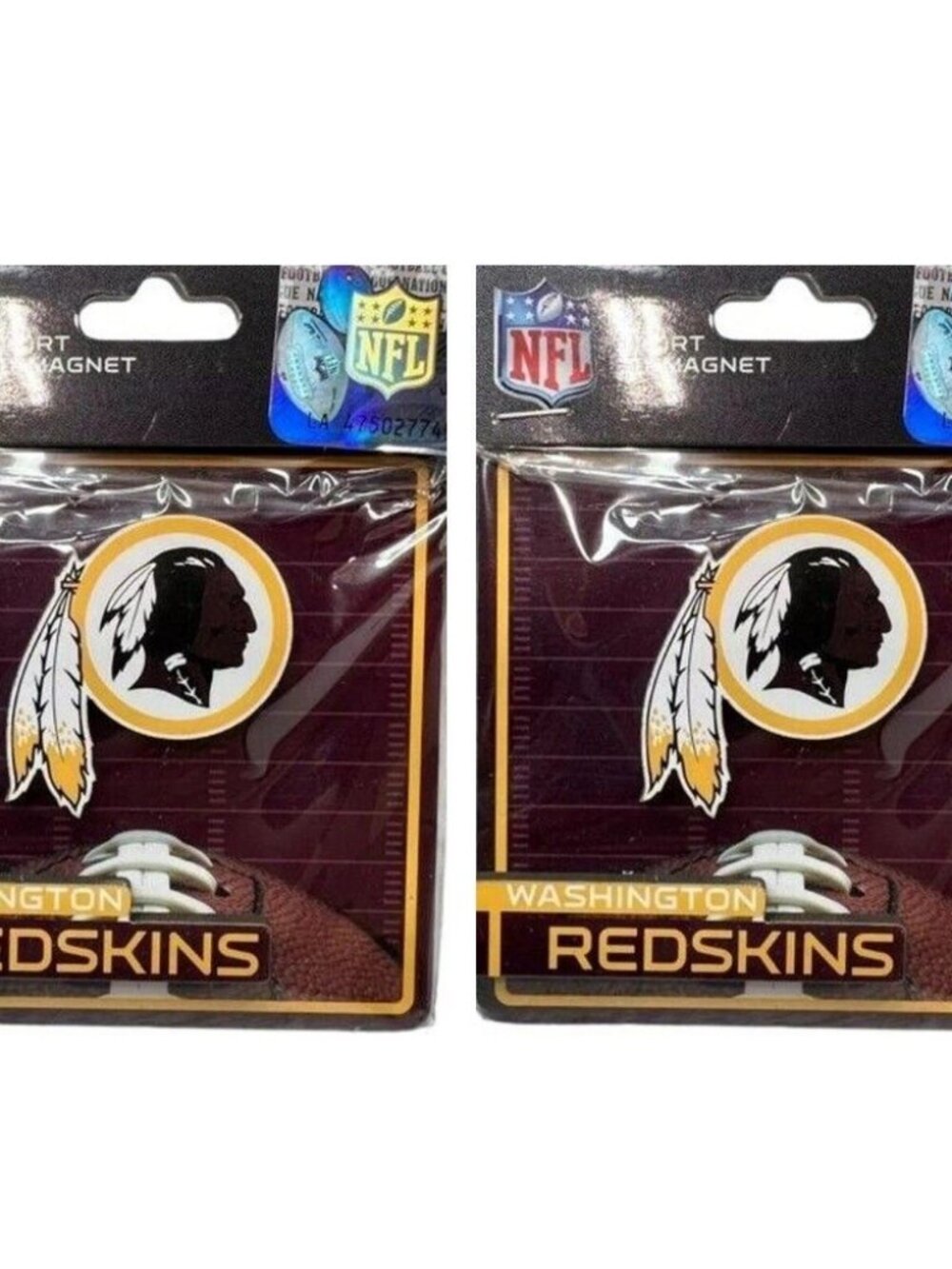 2-Pack Washington Redskins 3D Wooden Style Magnets - NFL Collectibles